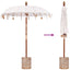 Balinesisk parasol med base Creme 185 x 185 x 260 cm