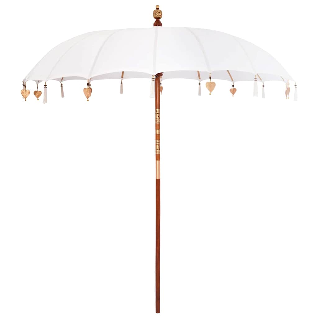 Balinesisk parasol med base Creme 215 x 215 x 260 cm