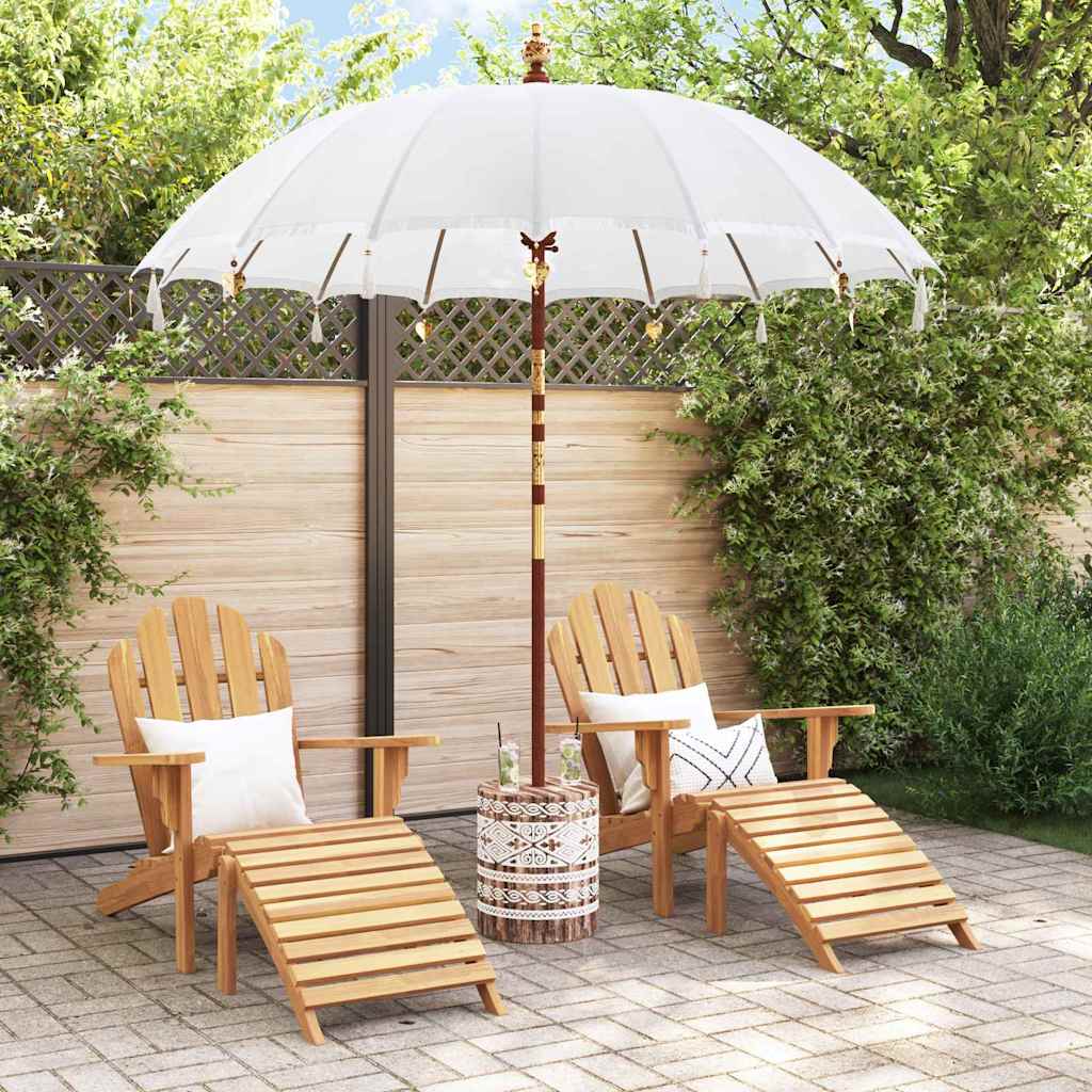 Balinesisk parasol med base Creme 215 x 215 x 260 cm