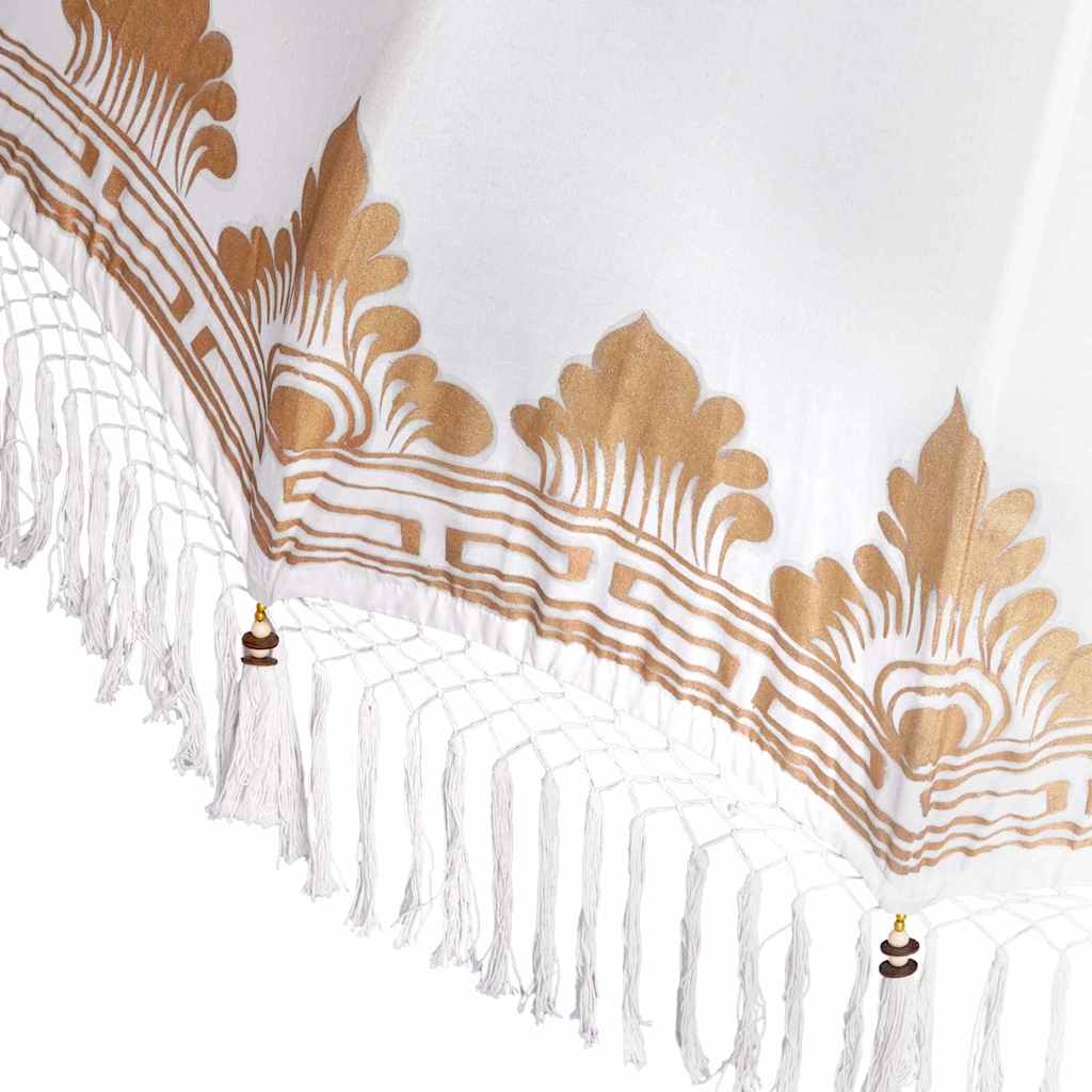 Balinesisk parasol med base Creme 185 x 185 x 260 cm