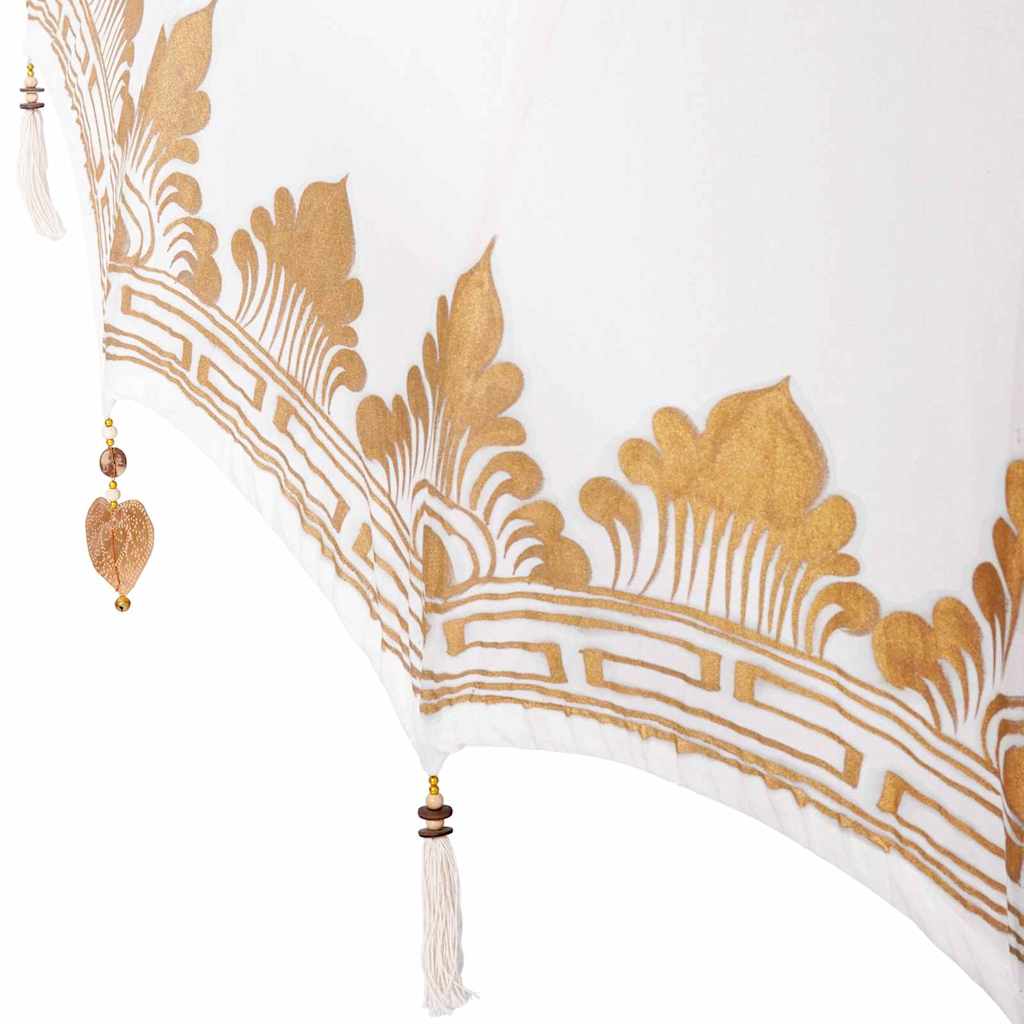 Balinesisk parasol med base Creme 185 x 185 x 260 cm