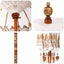 Balinesisk parasol med base Creme 185 x 185 x 260 cm
