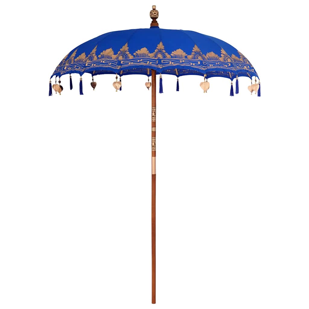 Balinesisk parasol med base Blå 185 x 185 x 260 cm