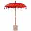 Balinesisk parasol med base Rød 185 x 185 x 260 cm