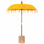 Balinesisk parasol med base Gul 185 x 185 x 260 cm