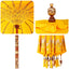 Balinesisk parasol med base Gul 185 x 185 x 260 cm