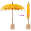Balinesisk parasol med base Gul 215 x 215 x 260 cm