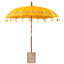 Balinesisk parasol med base Gul 215 x 215 x 260 cm