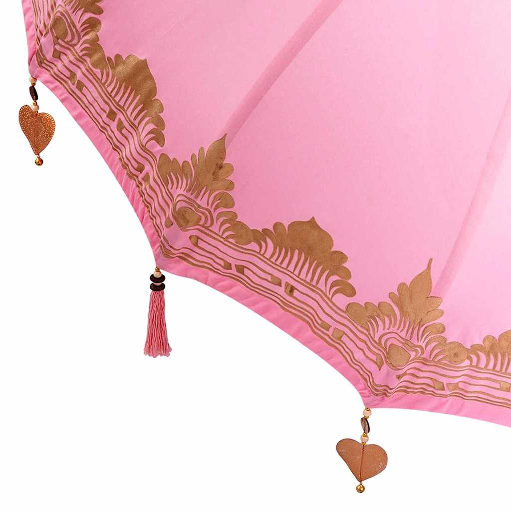 Balinesisk parasol med base Lyserød 215 x 215 x 260 cm