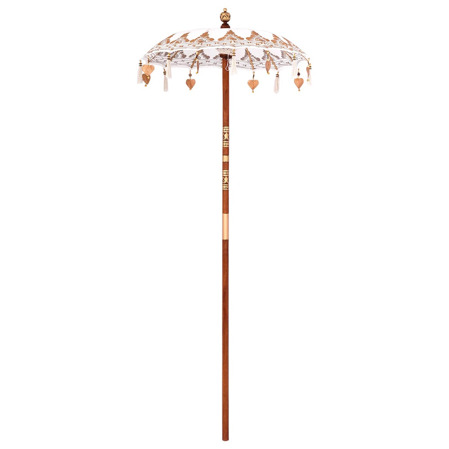 Balinesisk parasol med base Creme 95 x 95 x 260 cm