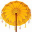 Balinesisk parasol med base Gul 95 x 95 x 260 cm