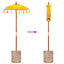 Balinesisk parasol med base Gul 95 x 95 x 260 cm