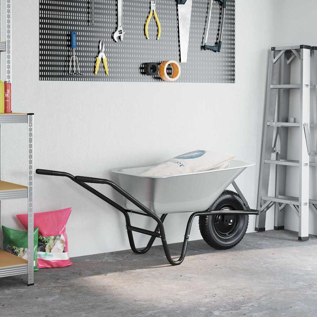 Skubbevogn Sølv og Sort 141 x 60 x 57 cm Stål
