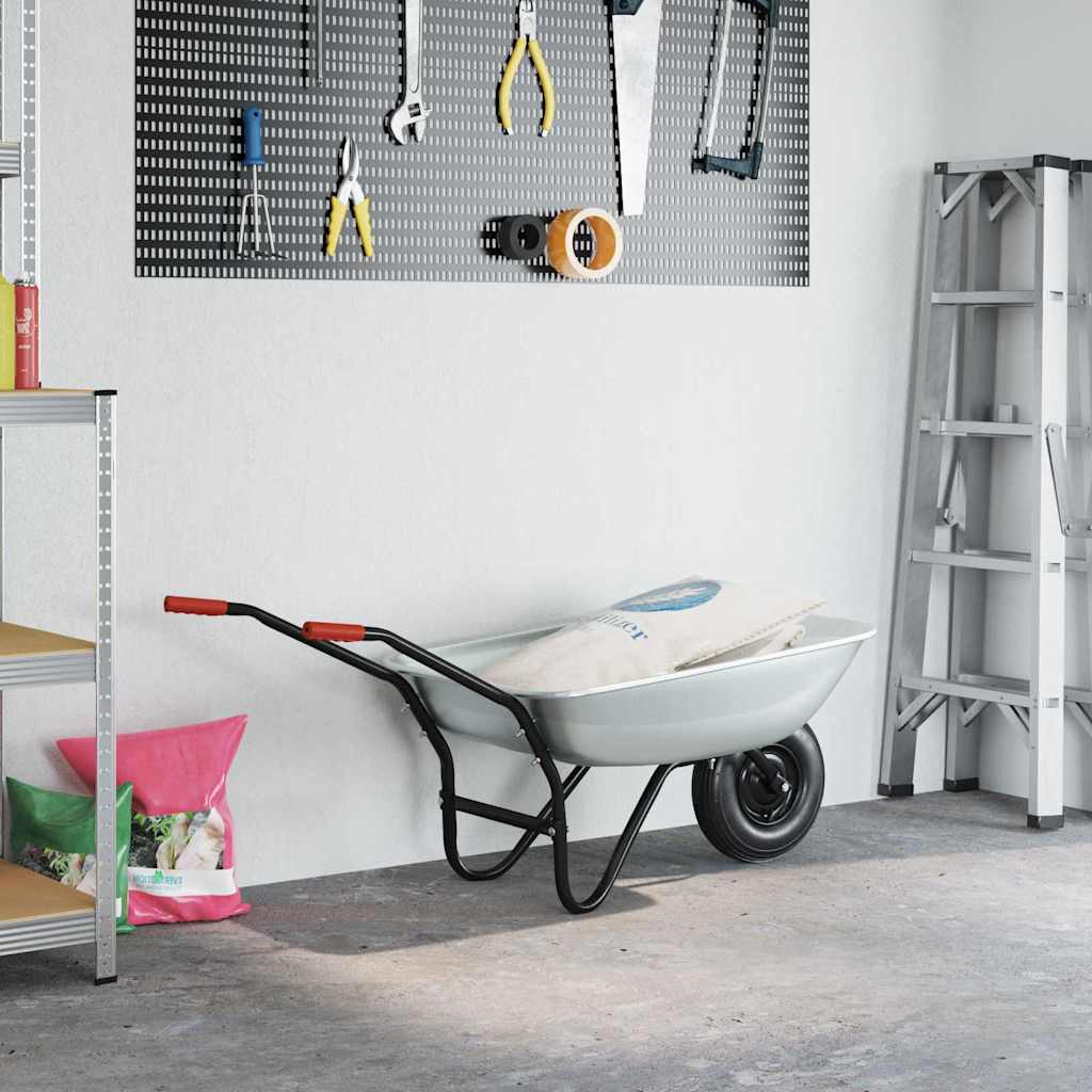 Skubbevogn Sølv og Sort 133 x 62,5 x 58 cm Stål