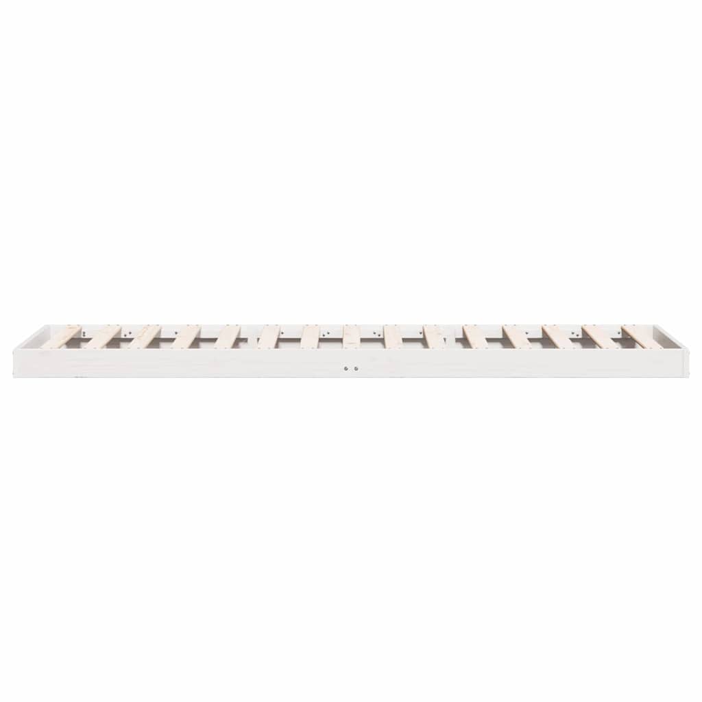 Gulv seng ramme Hvid 80 x 210 cm Massiv fyrretræ