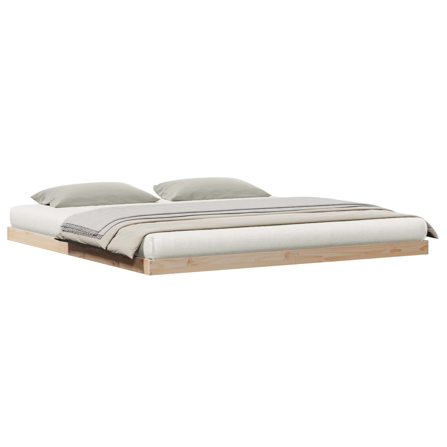 Gulv seng ramme Naturfarvet 213,5 x 204 x 9 cm Massiv fyrretræ