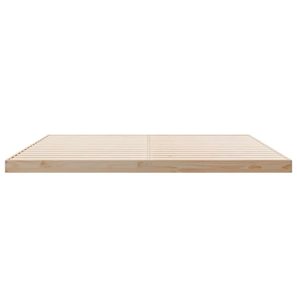 Gulv seng ramme Naturfarvet 213,5 x 204 x 9 cm Massiv fyrretræ