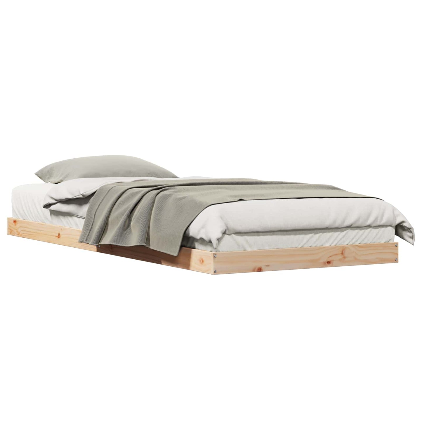Gulv seng ramme Naturfarvet 80 x 220 cm Massiv fyrretræ