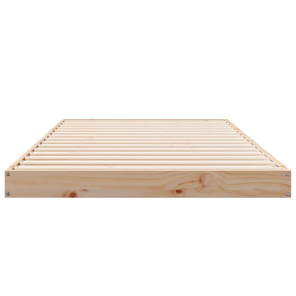 Gulv seng ramme Naturfarvet 80 x 220 cm Massiv fyrretræ