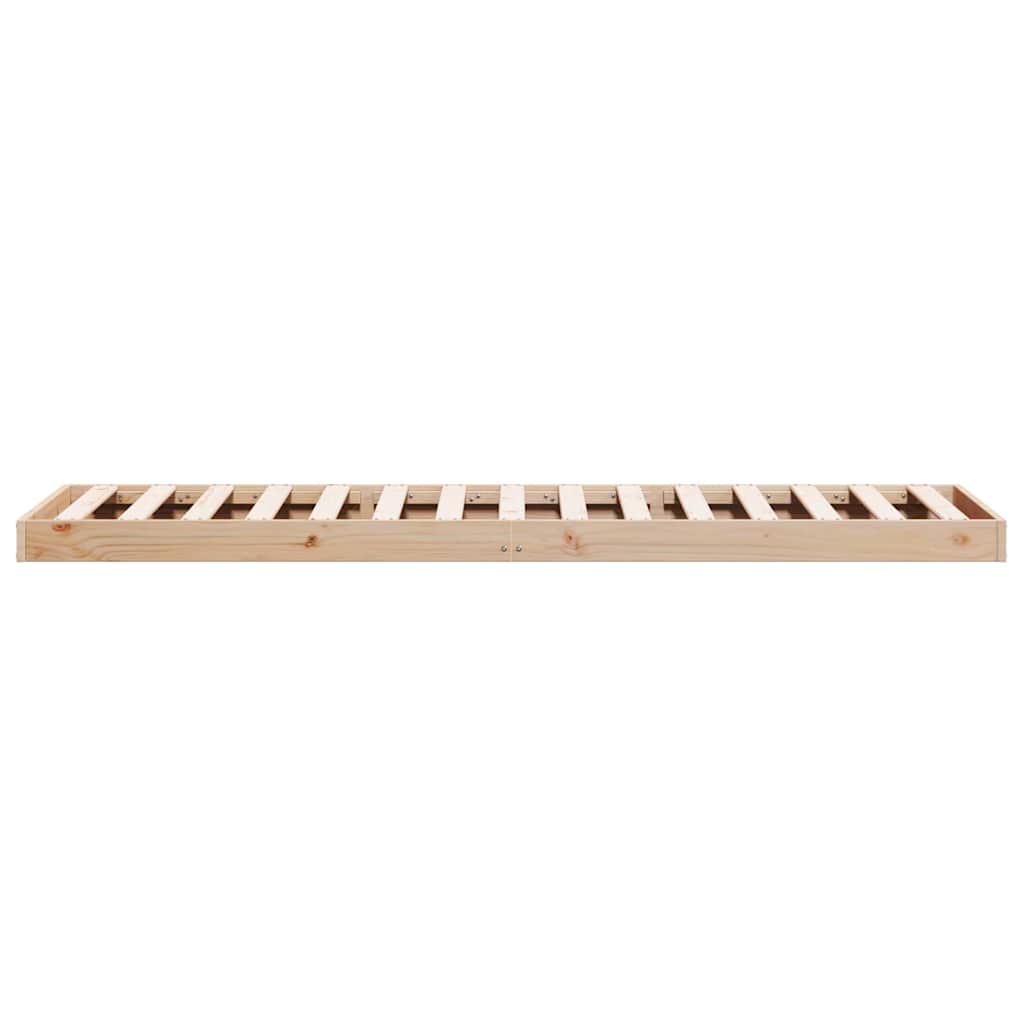 Gulv seng ramme Naturfarvet 90 x 220 cm Massiv fyrretræ