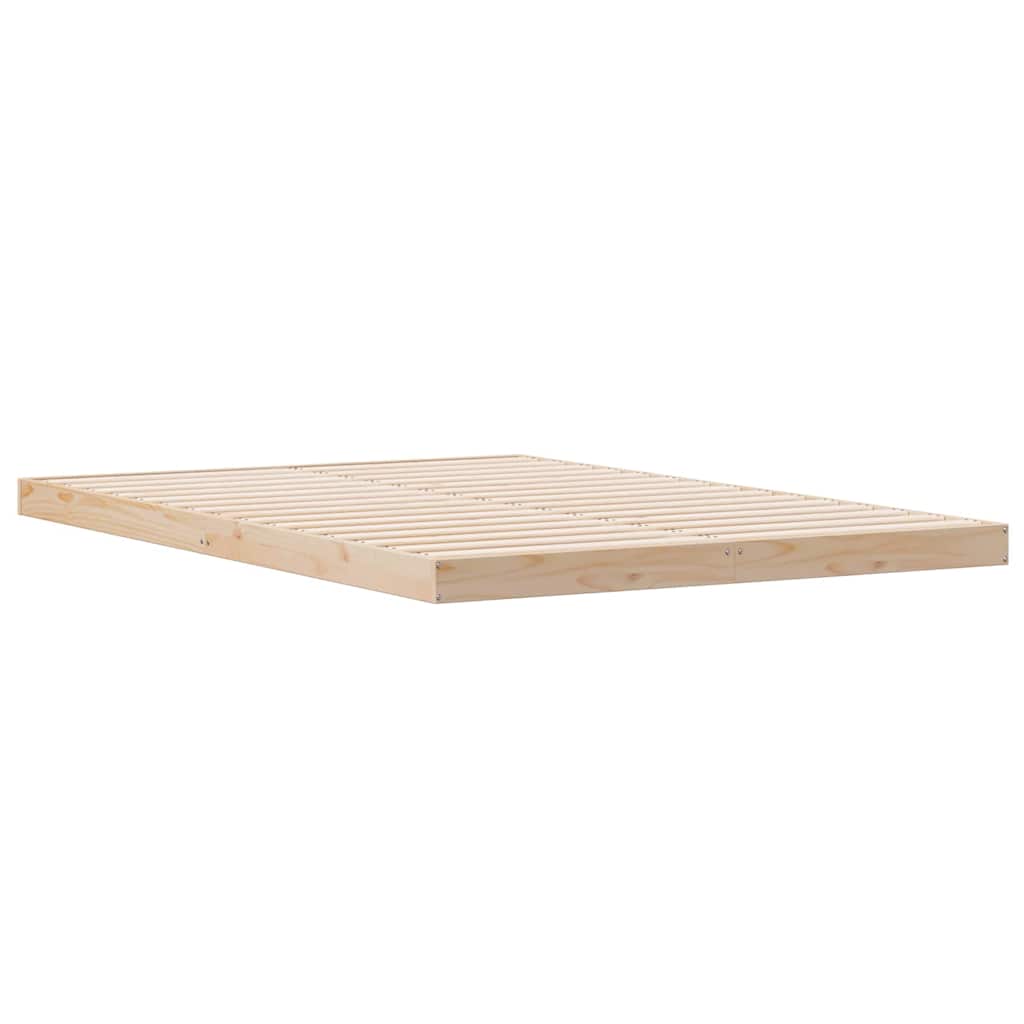 Gulv seng ramme Naturfarvet 140 x 220 cm Massiv fyrretræ