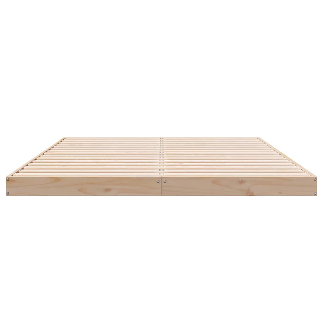 Gulv seng ramme Naturfarvet 140 x 220 cm Massiv fyrretræ
