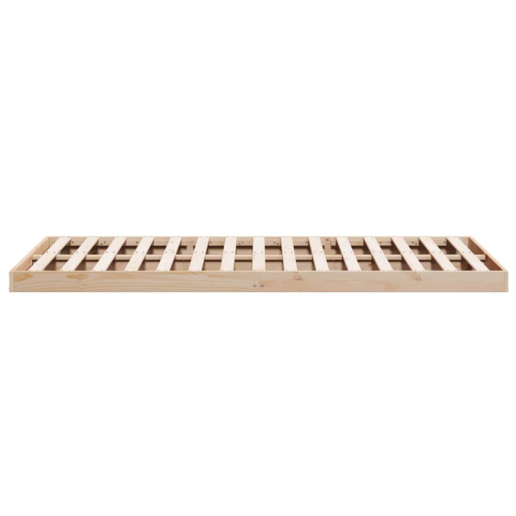 Gulv seng ramme Naturfarvet 140 x 220 cm Massiv fyrretræ