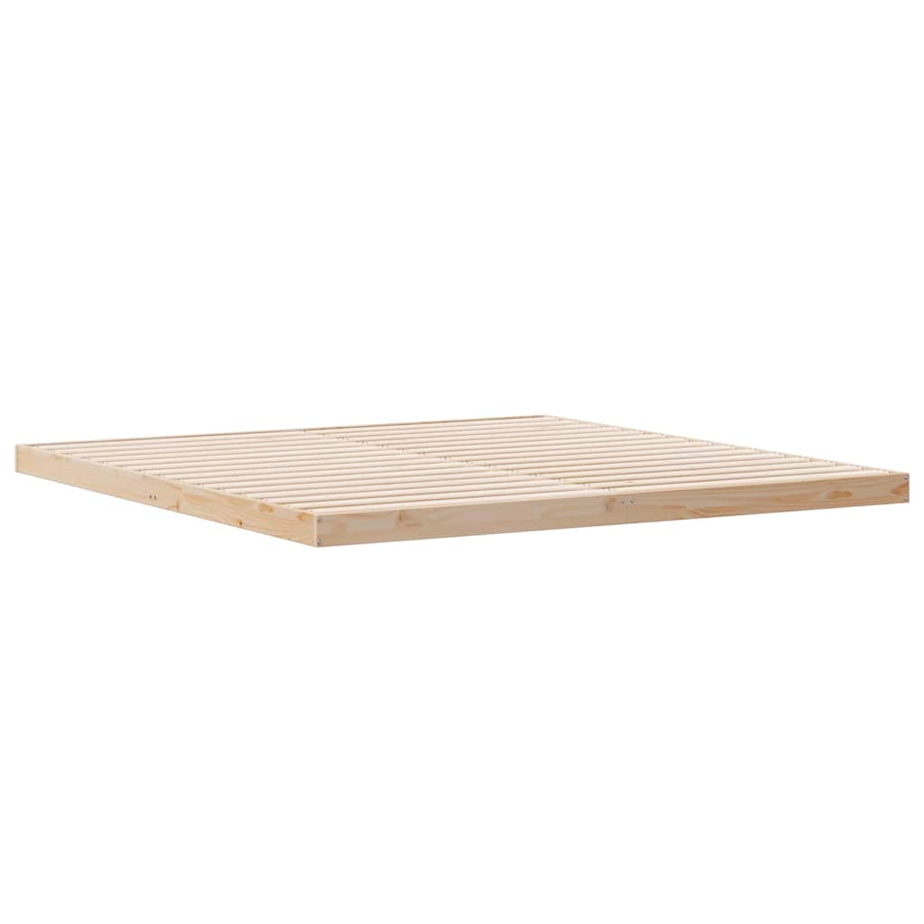 Gulv seng ramme Naturfarvet 180 x 220 cm Massiv fyrretræ
