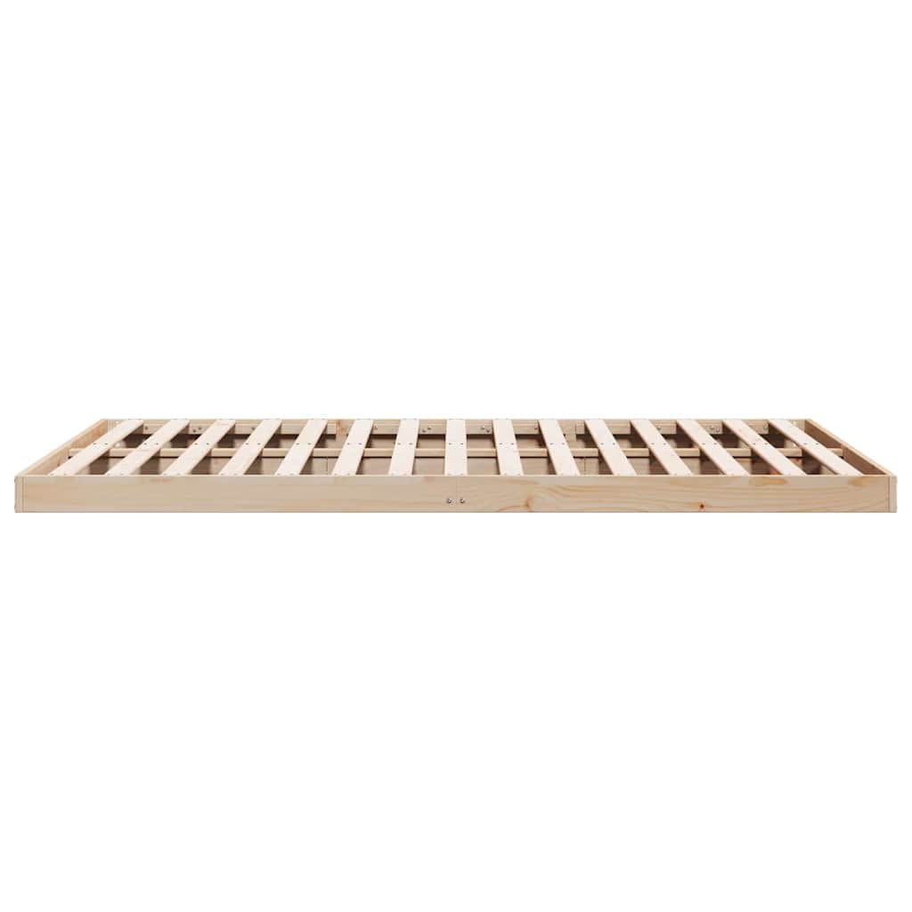 Gulv seng ramme Naturfarvet 180 x 220 cm Massiv fyrretræ