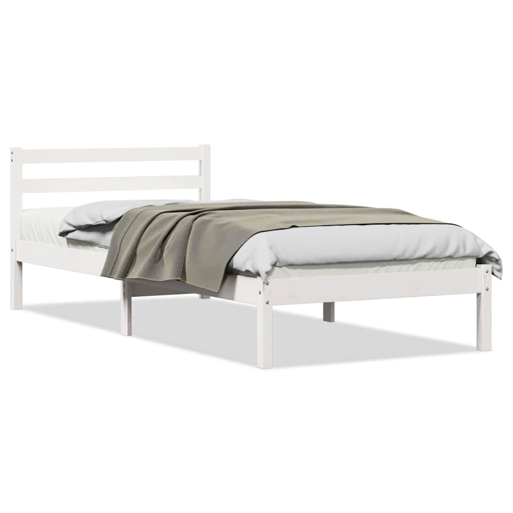 Sengestel Hvid 215,5 x 105,5 x 69,5 cm Massivt fyrretræ