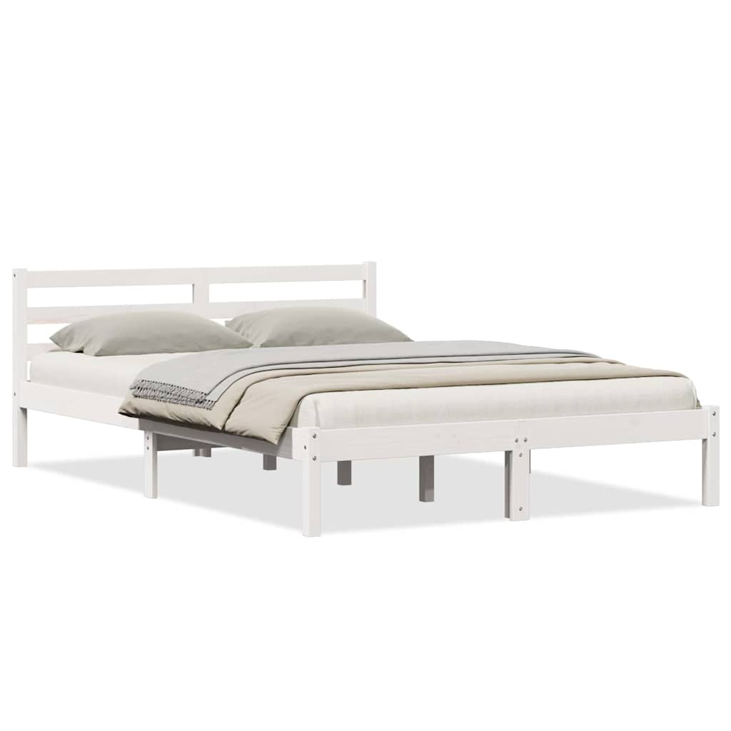 Sengestel Hvid 215,5 x 165,5 x 69,5 cm Massivt fyrretræ