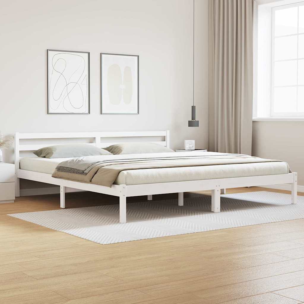 Sengestel Hvid 215,5 x 185,5 x 69,5 cm Massivt fyrretræ