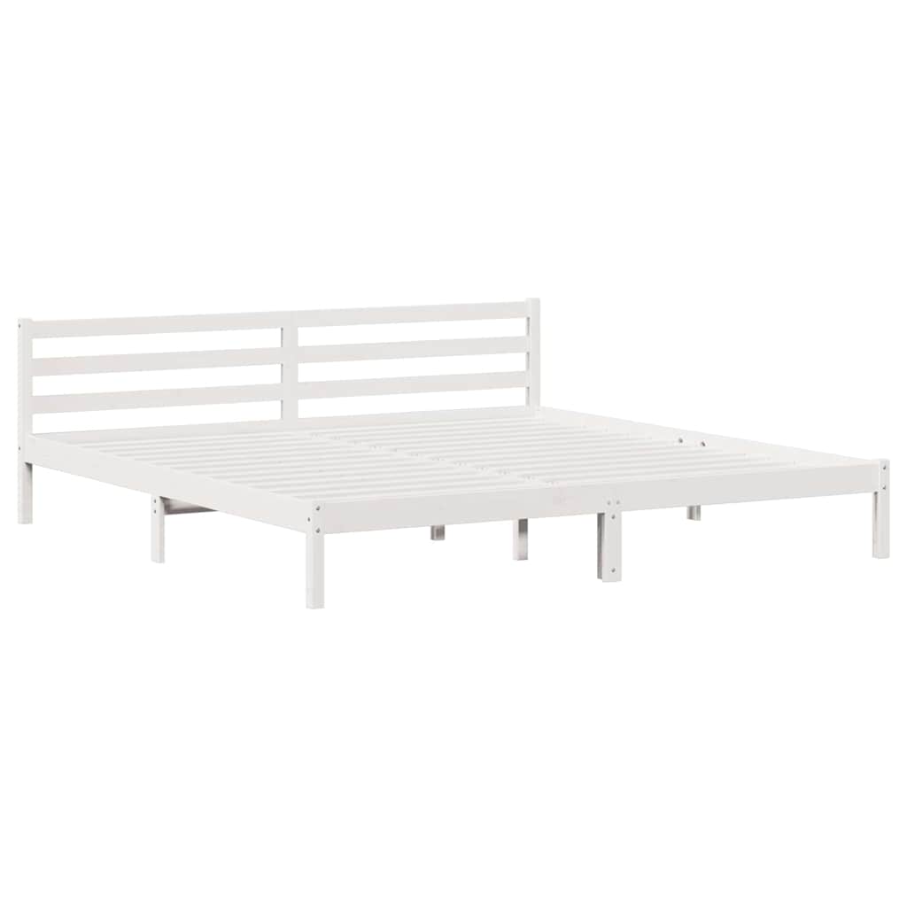 Sengestel Hvid 215,5 x 185,5 x 69,5 cm Massivt fyrretræ