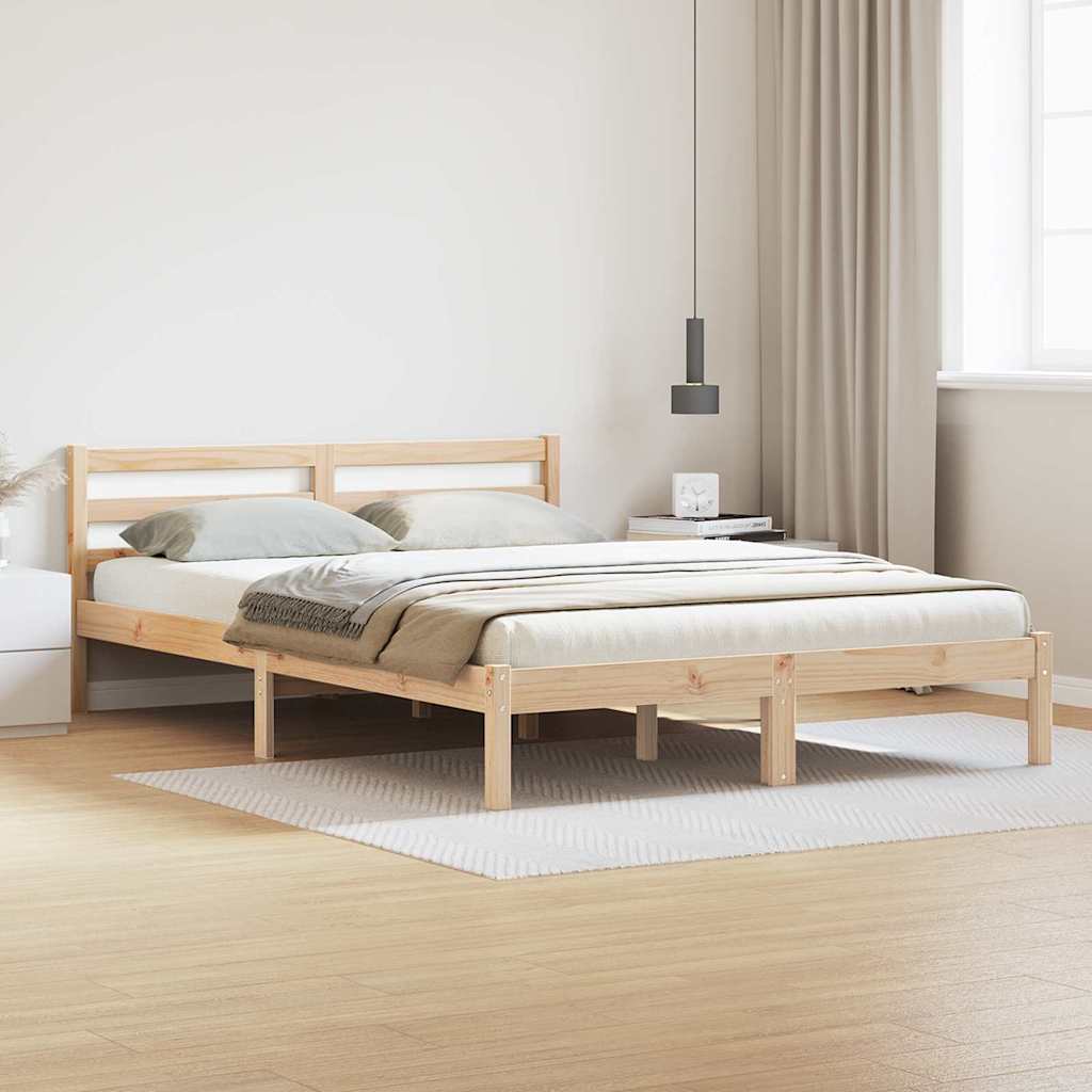 Sengestel Brun 225,5 x 145,5 x 69,5 cm Massivt fyrretræ