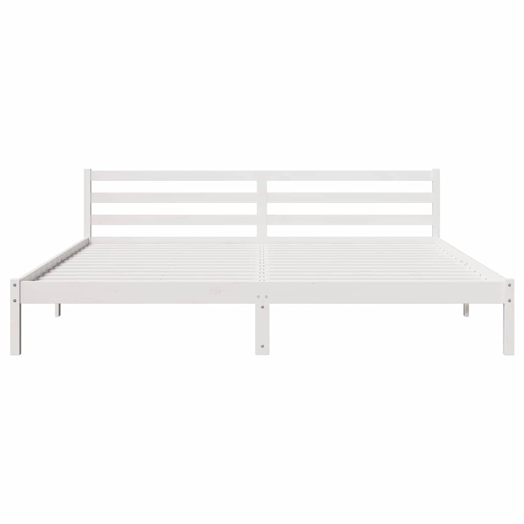 Sengestel Hvid 225,5 x 185,5 x 69,5 cm Massivt fyrretræ