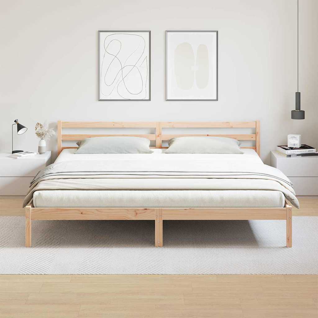 Sengestel Brun 225,5 x 205,5 x 69,5 cm Massivt fyrretræ