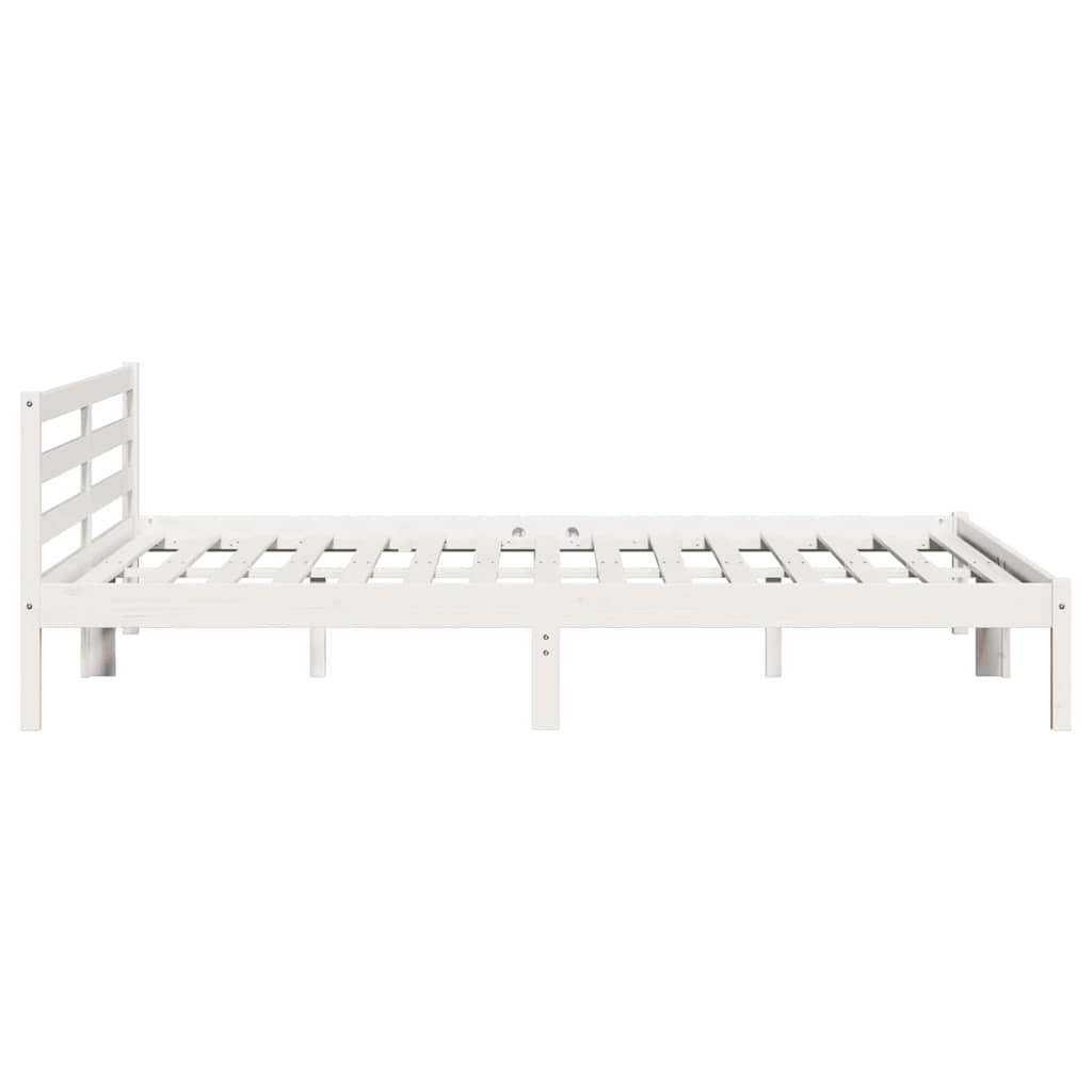 Sengestel Hvid 225,5 x 205,5 x 69,5 cm Massivt fyrretræ