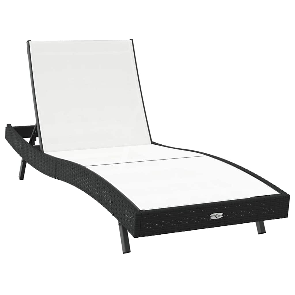 Solstol Sort og Hvid 197 x 70 x 82 cm polyrattan