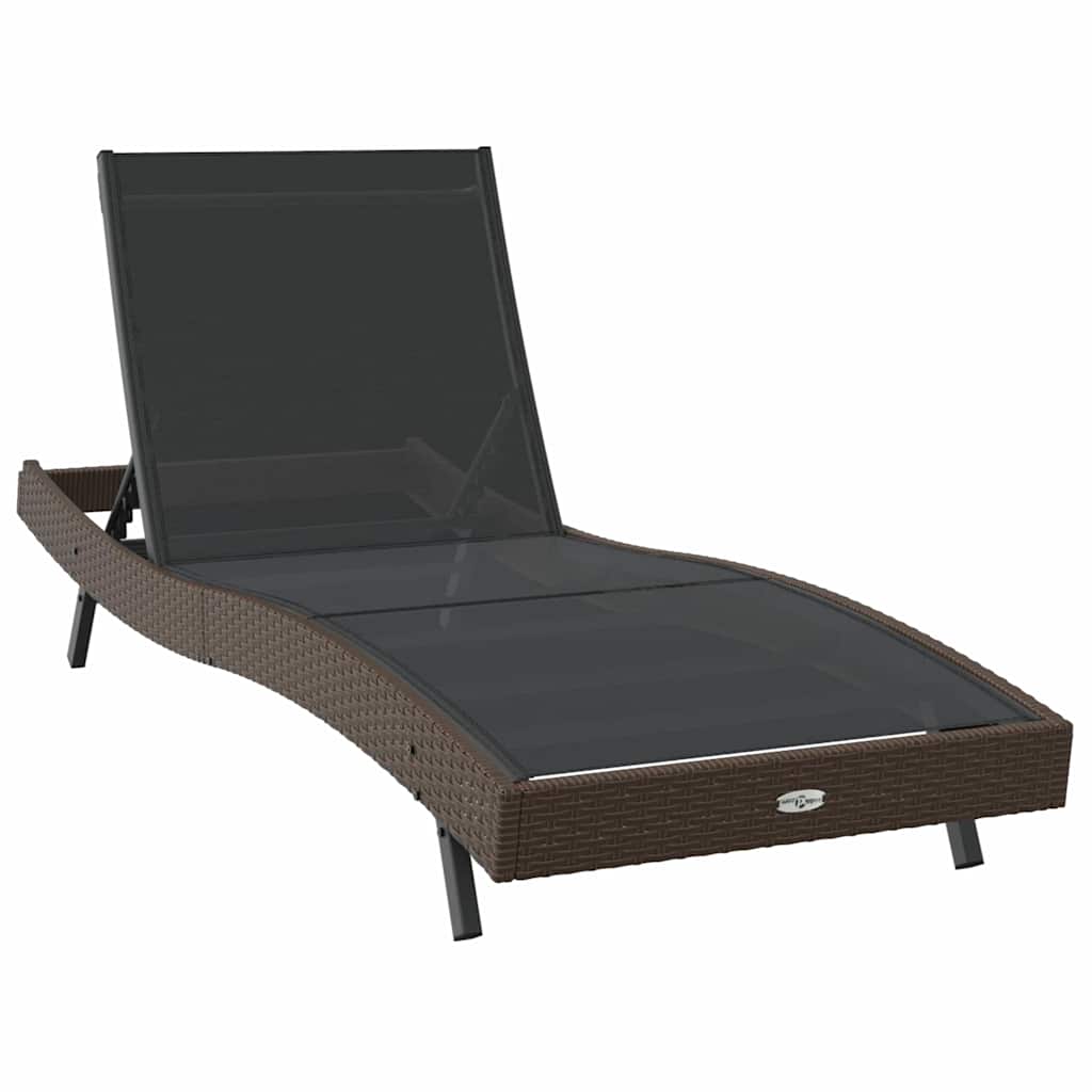 Solstol 2 pcs Sort og Brunt polyrattan