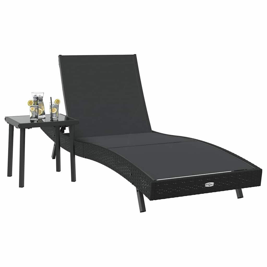 Solstol 2 pcs Sort polyrattan