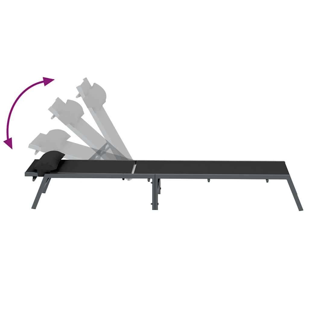 Solseng 1-person Sort og Anthracit 197 x 54 x 86 cm Stål