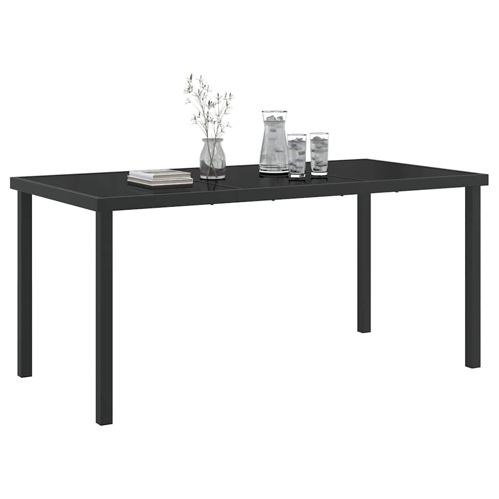 Havemøbel Bord Sort 160 x 80 x 73 cm Metal