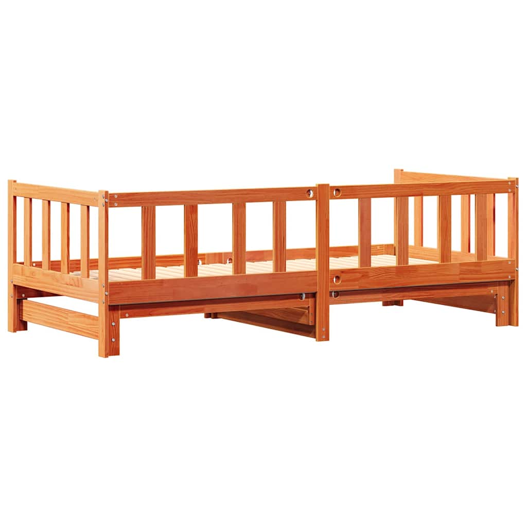 Utrækkelig Dag-seng Voks brun 203.5 x 164 x 66 cm