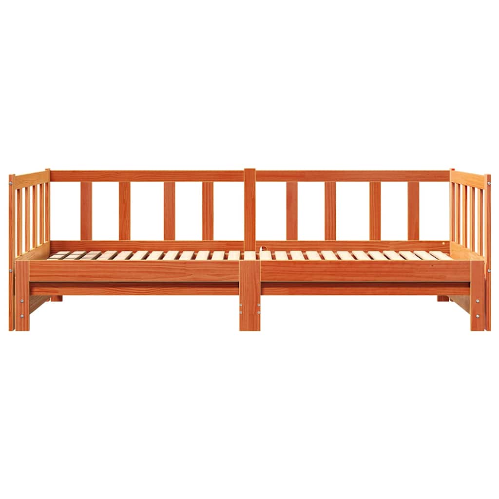 Utrækkelig Dag-seng Voks brun 203.5 x 164 x 66 cm