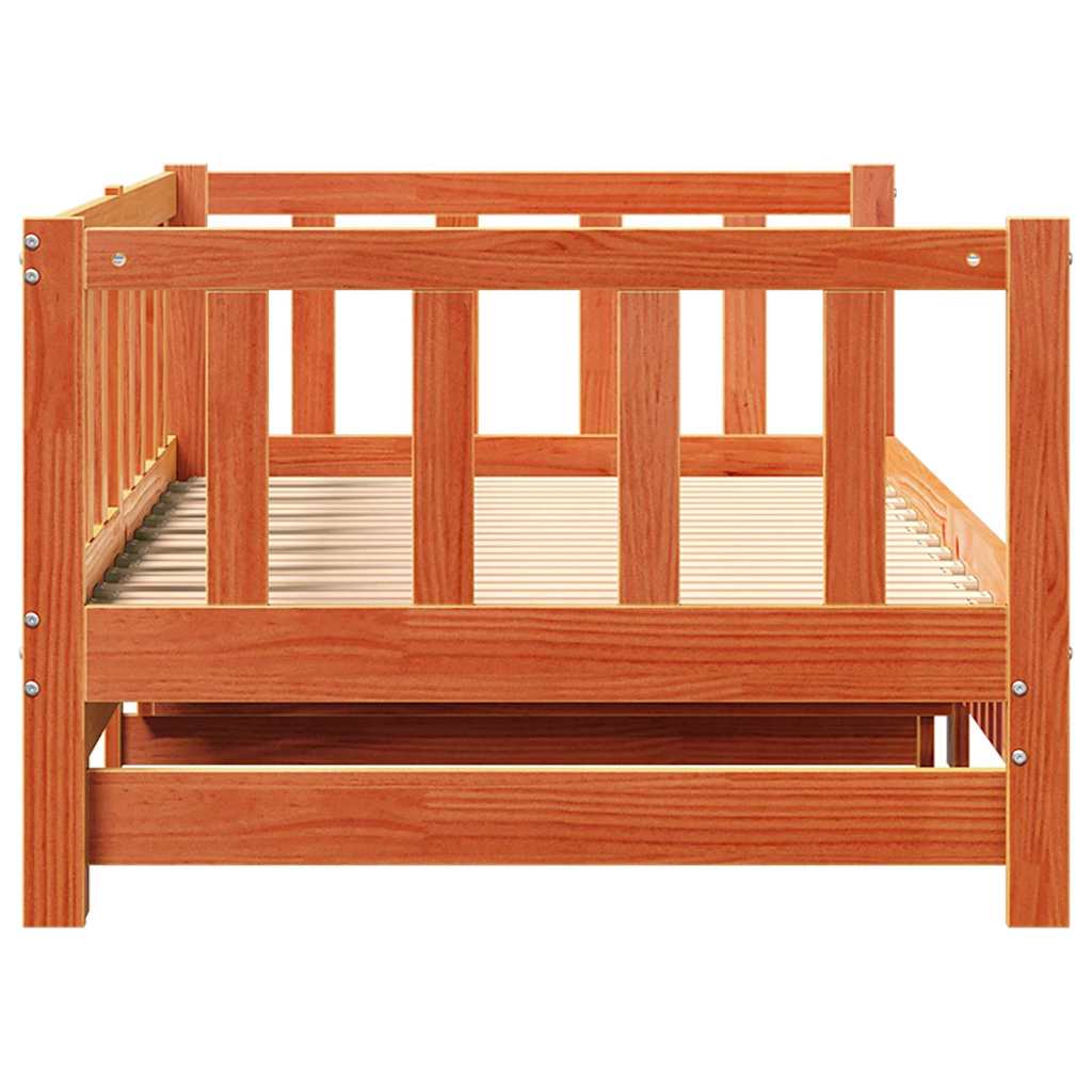 Utrækkelig Dag-seng Voks brun 203.5 x 164 x 66 cm