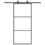 skydedør med hardwaresæt 90x205 cm ESG glas sort