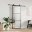 skydedør med hardwaresæt 90x205 cm ESG glas sort