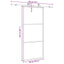 skydedør med hardwaresæt 90x205 cm ESG glas sort