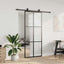 skydedør med hardwaresæt 90x205 cm ESG glas sort