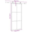 skydedør med hardwaresæt 90x205 cm ESG glas sort